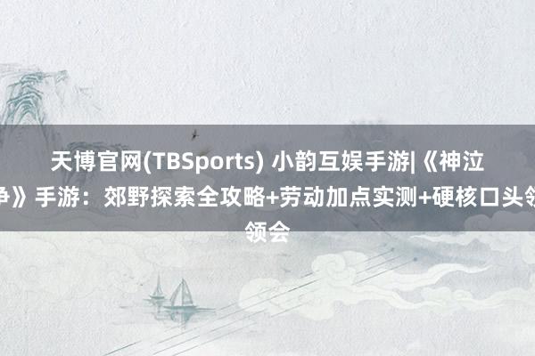 天博官网(TBSports) 小韵互娱手游|《神泣纷争》手游：郊野探索全攻略+劳动加点实测+硬核口头领会
