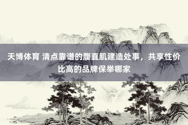 天博体育 清点靠谱的腹直肌建造处事，共享性价比高的品牌保举哪家