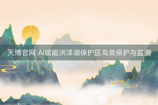 天博官网 AI赋能洪泽湖保护区鸟类保护与监测